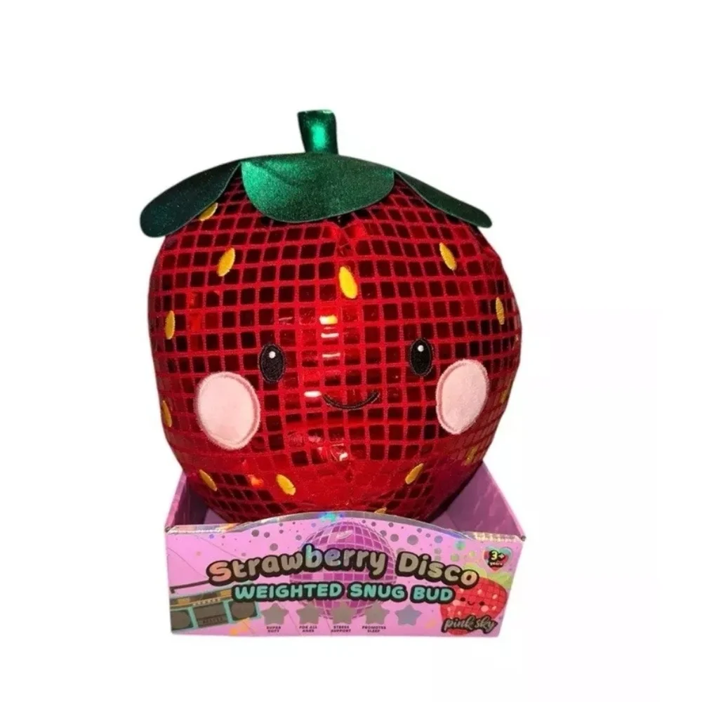 Strawberry Disco Weighted Snug Bud Plush Support Pillow Tiktok Viral HTF
